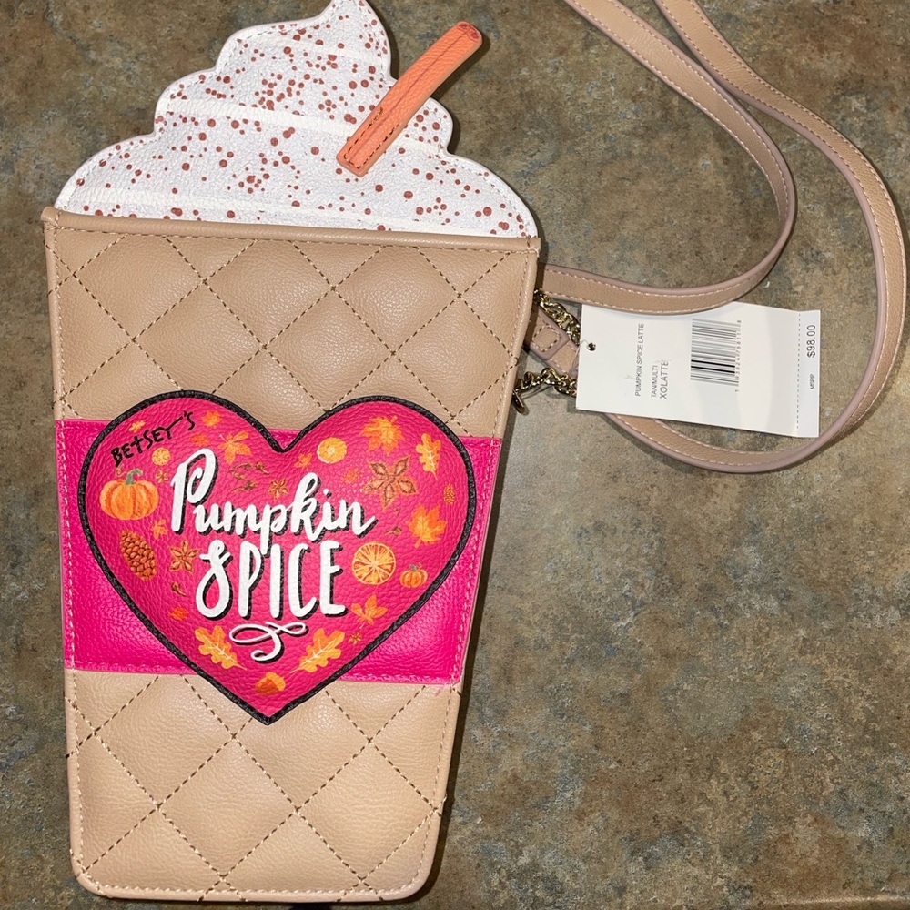 Pumpkin Spice Latte crossbody Betsey Johnson purse-NWT
